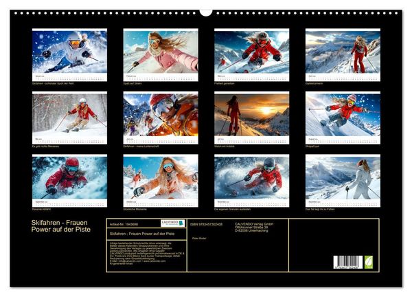 Produktbild: Skifahren - Frauen Power auf der Piste (Wandkalender 2026 DIN A2 quer), CALVENDO Monatskalender