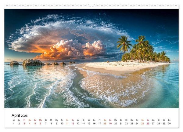 Produktbild: Inseln der Sehnsucht - Versteckte Paradiese (Wandkalender 2026 DIN A2 quer), CALVENDO Monatskalender