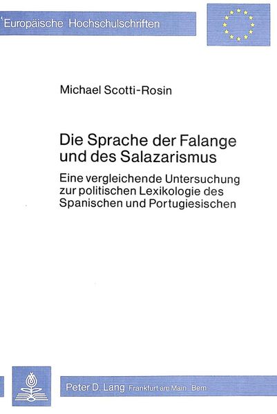 Produktbild: SPRACHE DER FALANGE UND D. SALAZARISMUS