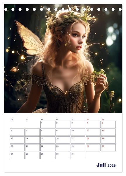Produktbild: Die wundersame Welt der Zauberwesen (Tischkalender 2026 DIN A5 hoch), CALVENDO Monatskalender