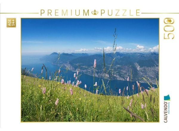 CALVENDO Puzzle Gardasee Blick Monte Baldo | 500 Teile Lege-Größe 48 × 36 cm Foto-Puzzle für Erwachsene