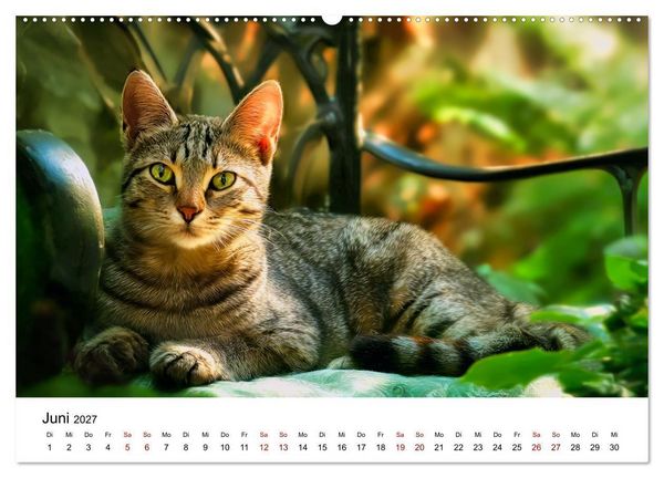 Produktbild: Schnurren & Streifen - Zw&ouml;lf Monate mit Tigerkatzen (Wandkalender 2027 DIN A2 quer), CALVENDO Monatskalender