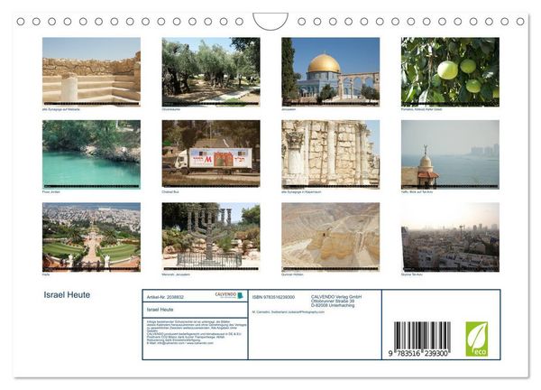 Produktbild: Israel Heute (Wandkalender 2026 DIN A4 quer), CALVENDO Monatskalender