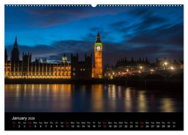 Produktbild: London 2026 (High Quality Premium Wall Calendar 2026 DIN A2 landscape),CALVENDO 12 Month Wall Calendar