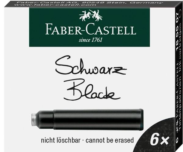 Produktbild: Faber-Castell Tintenpatronen Standard schwarz 6er