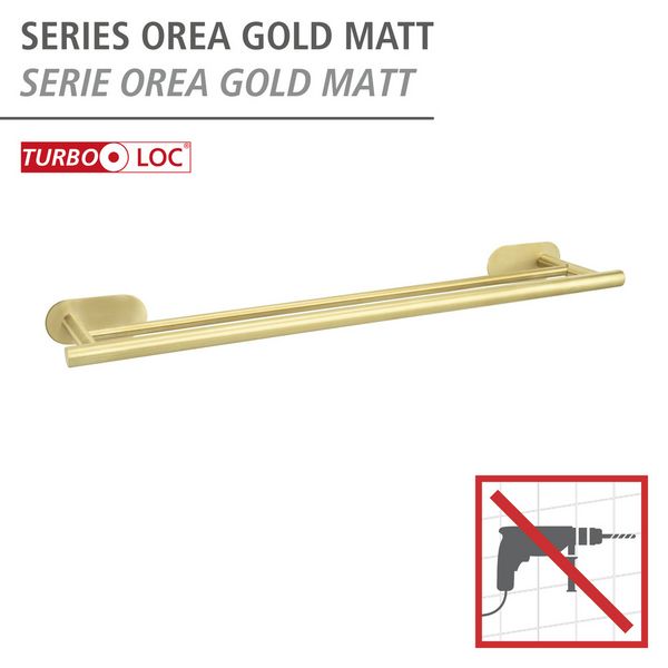 Produktbild: Turbo-Loc&reg; Badetuchstange Duo Mod. Orea Gold, 60 cm, Befestigen ohne bohren
