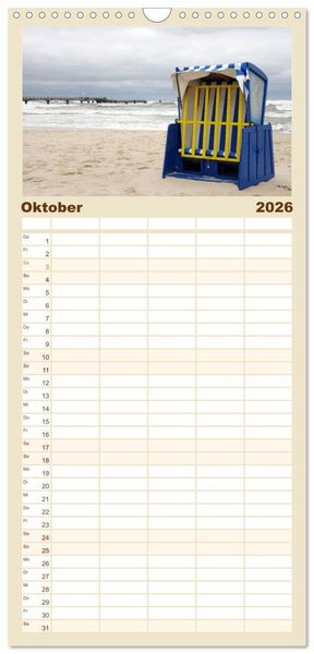 Produktbild: Familienplaner 2026 - R&uuml;gen PUR mit 5 Spalten (Wandkalender, 21 x 45 cm) CALVENDO