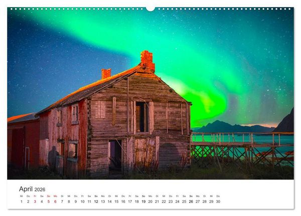Produktbild: Nordlichter - ein beeindruckendes Schauspiel. (hochwertiger Premium Wandkalender 2026 DIN A2 quer), Kunstdruck in Hochglanz
