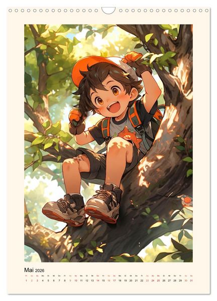 Produktbild: Manga Kinder - ein gl&uuml;ckliches Jahr (Wandkalender 2026 DIN A3 hoch), CALVENDO Monatskalender