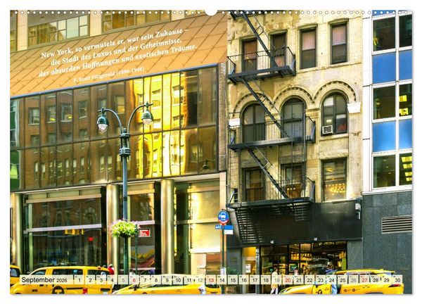 Produktbild: New York Ansichten - Literaturkalender (hochwertiger Premium Wandkalender 2026 DIN A2 quer), Kunstdruck in Hochglanz