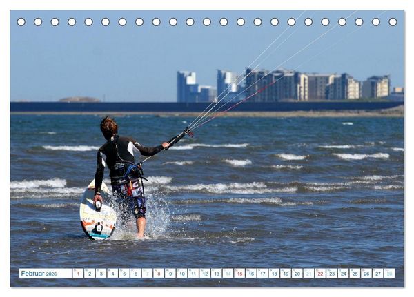 Produktbild: Kitesurfen - Wind und Wellen (Tischkalender 2026 DIN A5 quer), CALVENDO Monatskalender