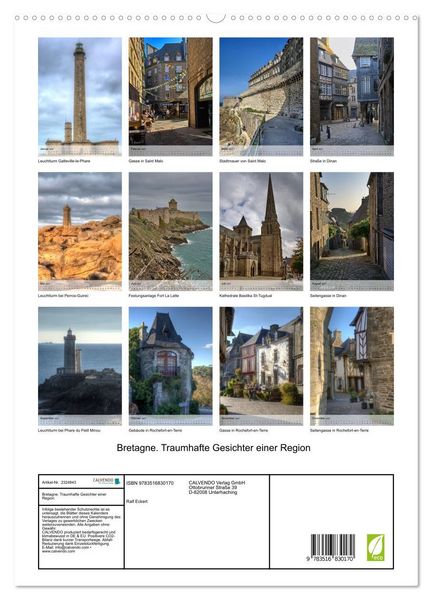 Produktbild: Bretagne. Traumhafte Gesichter einer Region (hochwertiger Premium Wandkalender 2027 DIN A2 hoch), Kunstdruck in Hochglanz