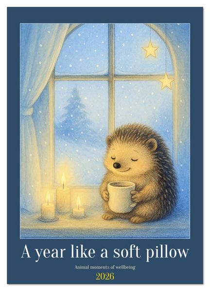 Produktbild: A year like a soft pillow - Animal moments of wellbeing (Wall Calendar 2026 DIN A2 portrait), CALVENDO 12 Month Wall Calendar