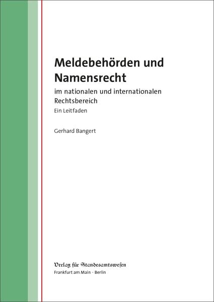 'Meldebehörden Und Namensrecht' Von 'Gerhard Bangert' - Buch - '978-3 ...