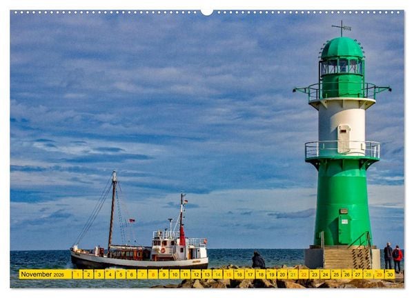 Produktbild: Seebad Warnem&uuml;nde - Sehnsuchtsort an der Ostsee (hochwertiger Premium Wandkalender 2026 DIN A2 quer), Kunstdruck in Hochglanz