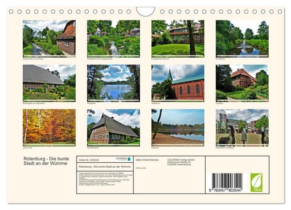 Produktbild: Rotenburg - Die bunte Stadt an der W&uuml;mme (Wandkalender 2026 DIN A4 quer), CALVENDO Monatskalender