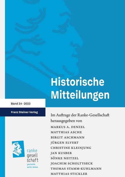 Produktbild: Historische Mitteilungen 34 (2023)