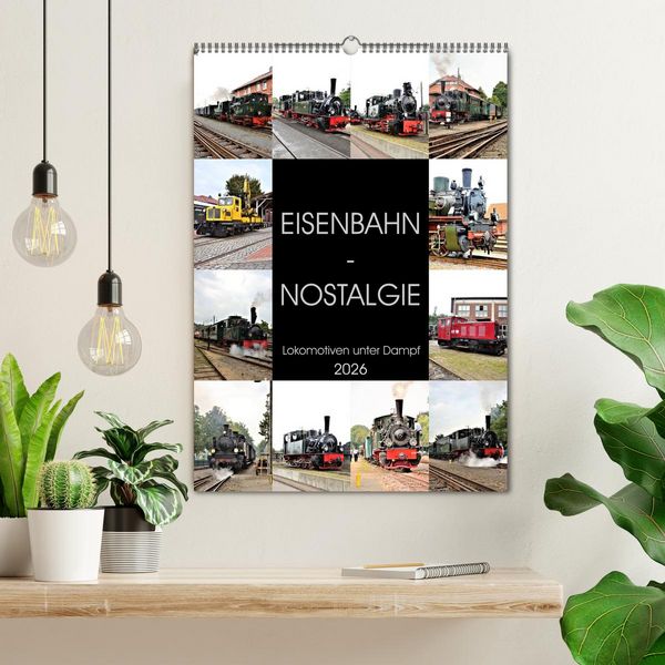 Produktbild: EISENBAHN - NOSTALGIE - 2026 (Wandkalender 2026 DIN A2 hoch), CALVENDO Monatskalender