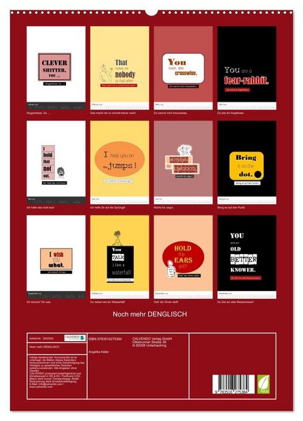 Produktbild: Noch mehr DENGLISCH (hochwertiger Premium Wandkalender 2026 DIN A2 hoch), Kunstdruck in Hochglanz