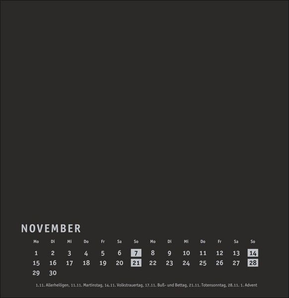 Produktbild: Premium-Bastelkalender schwarz gro&szlig; 2027