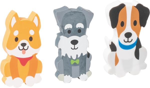 Produktbild: Brunnen Display Radiergummi Hund 3er
