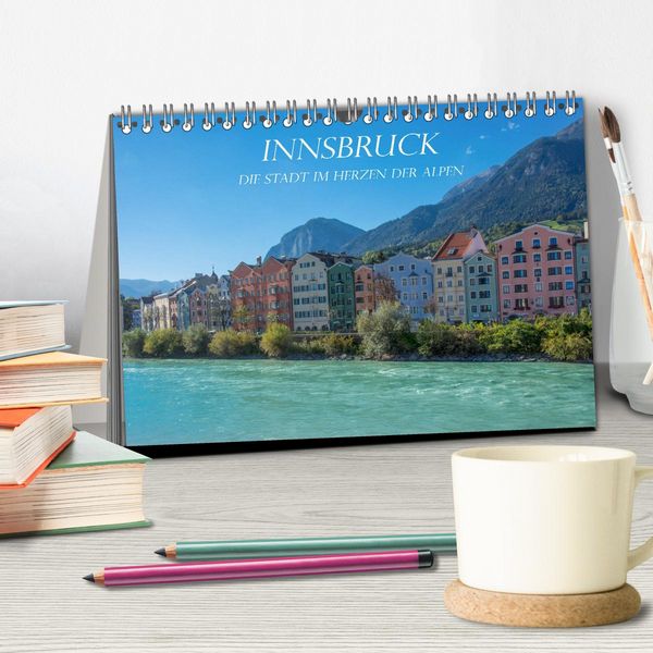 Produktbild: Innsbruck - Die Stadt im Herzen der Alpen (Tischkalender 2026 DIN A5 quer), CALVENDO Monatskalender