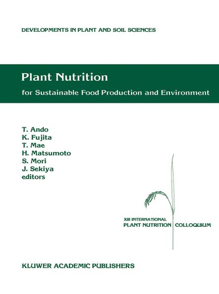 Produktbild: Plant Nutrition for Sustainable Food Production and Environment