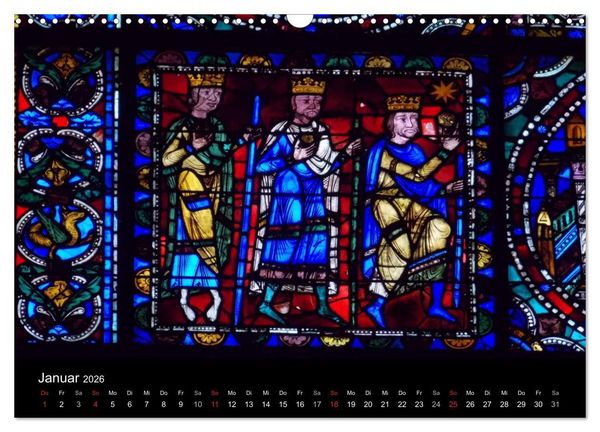 Produktbild: Bilder aus Licht - Notre Dame de Chartres (Wandkalender 2026 DIN A3 quer), CALVENDO Monatskalender