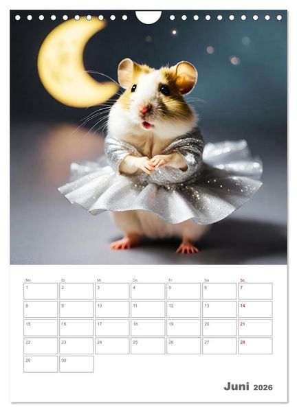 Produktbild: Ballerina Hamster - Eine Sinfonie aus zuckers&uuml;&szlig;e KI Hamstern in T&uuml;ll und Seide (Wandkalender 2026 DIN A4 hoch), CALVENDO Monatskalender
