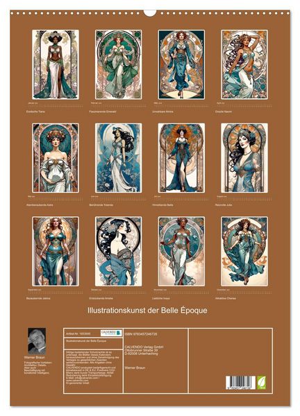 Produktbild: Illustrationskunst der Belle &Eacute;poque (Wandkalender 2026 DIN A2 hoch), CALVENDO Monatskalender
