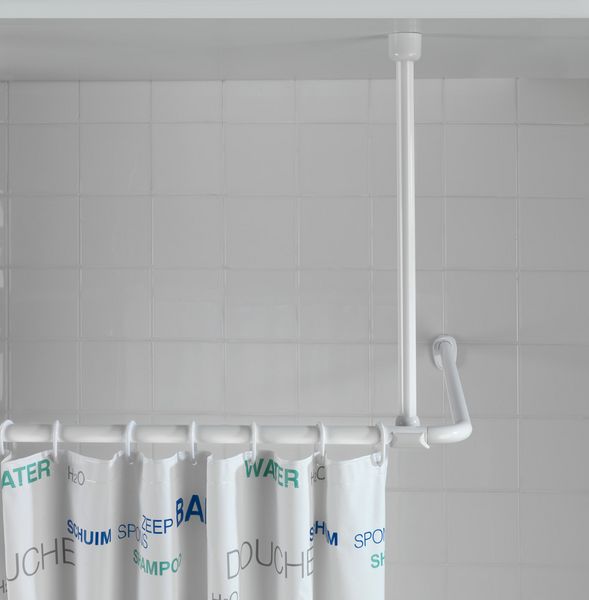 Produktbild: Deckenst&uuml;tze f&uuml;r Duschstange Wei&szlig; 57 cm, f&uuml;r Stangen mit &Oslash; 2 / 2,5 cm