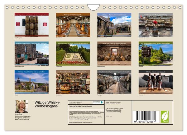 Produktbild: Witzige Whisky-Werbeslogans (Wandkalender 2026 DIN A4 quer), CALVENDO Monatskalender