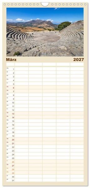 Produktbild: Familienplaner 2027 - Magna Graecia - Griechische antike St&auml;tten in S&uuml;ditalien mit 5 Spalten (Wandkalender, 21 x 45 cm) CALVENDO
