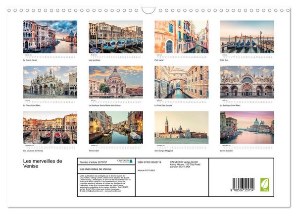 Produktbild: Les merveilles de Venise (Calendrier mural 2026 DIN A3 vertical), CALVENDO calendrier mensuel