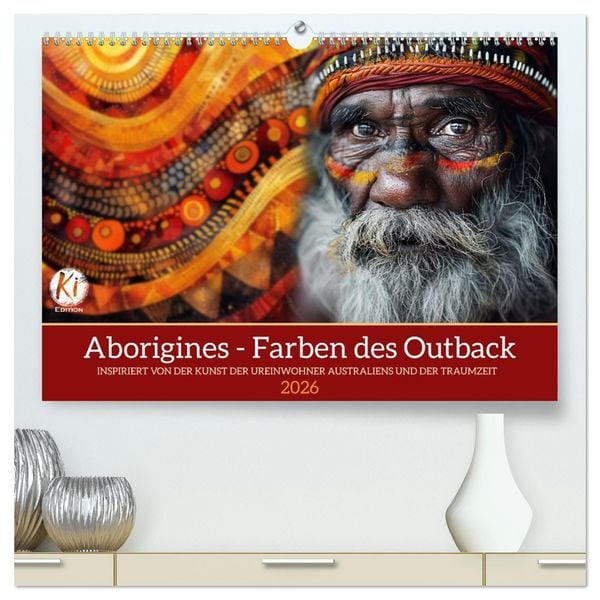 Aborigines - Farben des Outback (hochwertiger Premium Wandkalender 2026 DIN A2 quer), Kunstdruck in Hochglanz