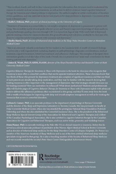 Produktbild: Cognitive Behavior Therapy for Insomnia in Those with Depression