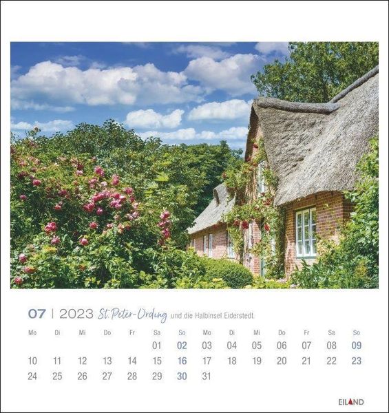 St. Peter-Ording und die Halbinsel Eiderstedt Postkartenkalender 2023. Kleiner Kalender mit Urlaubsfeeling. Postkarten-Fotokalender zum Aufstellen.
