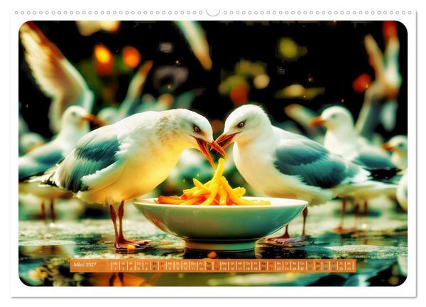Produktbild: Gierige M&ouml;wen (Wandkalender 2027 DIN A2 quer), CALVENDO Monatskalender