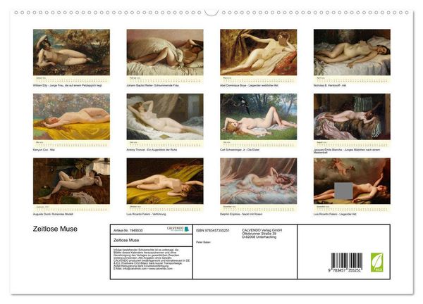Produktbild: Zeitlose Muse (hochwertiger Premium Wandkalender 2026 DIN A2 quer), Kunstdruck in Hochglanz