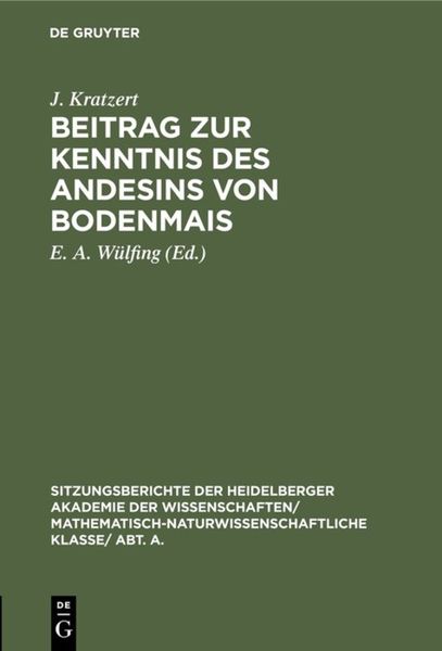 Produktbild: Beitrag zur Kenntnis des Andesins von Bodenmais