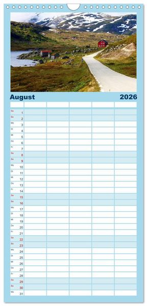 Produktbild: Familienplaner 2026 - Norwegens Wilder Westen mit 5 Spalten (Wandkalender, 21 x 45 cm) CALVENDO