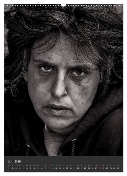 Produktbild: Obdachlos. Die Gesichter der Armut (hochwertiger Premium Wandkalender 2026 DIN A2 hoch), Kunstdruck in Hochglanz