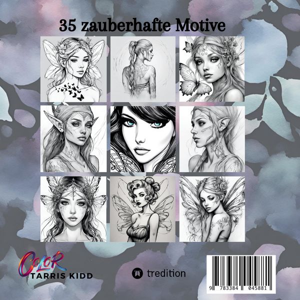 Produktbild: Feen und Elfen Malbuch f&uuml;r Erwachsene Dark & Easy Fantasy Entspannung und Stressabbau Portrait Ausmalbuch Geschenk Frauen Teenager Jugendliche - Weihnachten, Wichteln, Adventzeit, Winterzeit, Nikolaus