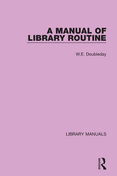 Produktbild: A Manual of Library Routine