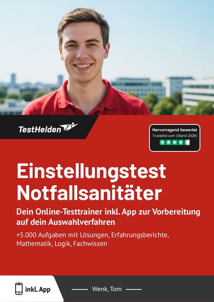 Produktbild: Einstellungstest Notfallsanit&auml;ter: Dein Online-Testtrainer inkl. App zur Vorbereitung auf dein Auswahlverfahren