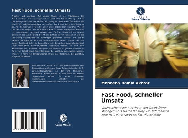 Fast Food, schneller Umsatz, Taschenbuch von Mobeena Hamid Akhtar, Verlag Unser Wissen, 9786204116464