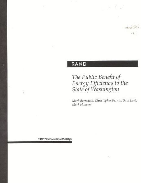 Produktbild: The Public Benefit of Energy Efficiency to the State of Washington