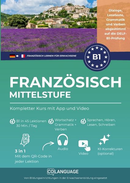 Produktbild: Franz&ouml;sisch B1 lernen Mittelstufe. Kompletter Kurs mit Audio und Video