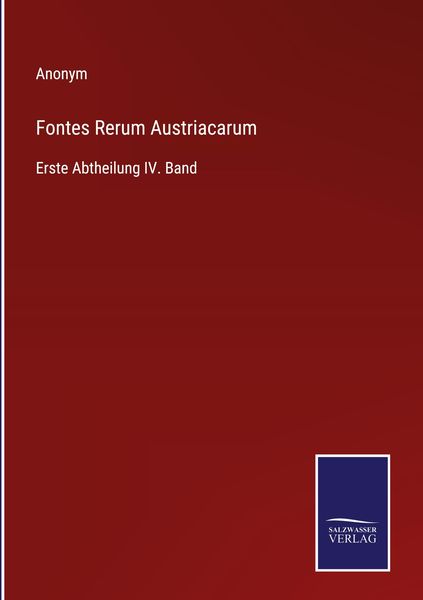Produktbild: Fontes Rerum Austriacarum