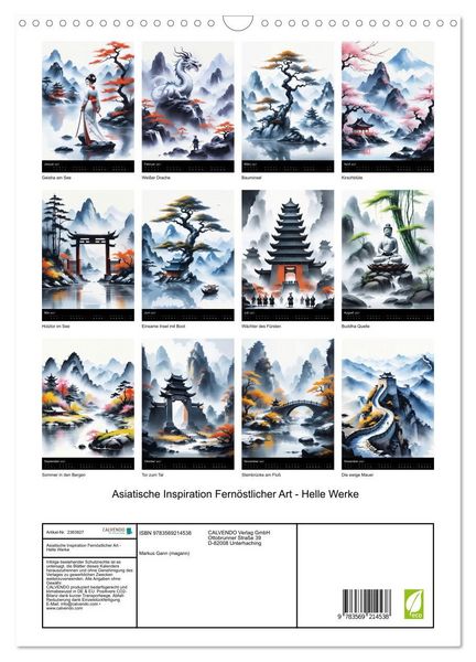 Produktbild: Asiatische Inspiration Fern&ouml;stlicher Art - Helle Werke (Wandkalender 2027 DIN A3 hoch), CALVENDO Monatskalender